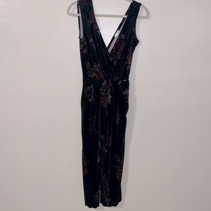 Xhilaration Black with flowers Jumpsuit